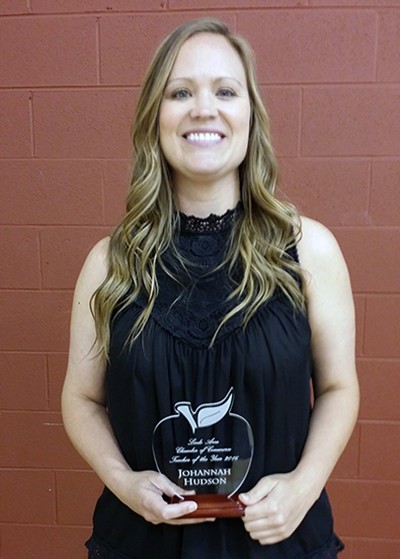 The 2015 Teacher of the Year was awarded to Johannah Hudson at the Chamber Luncheon in May 2016.