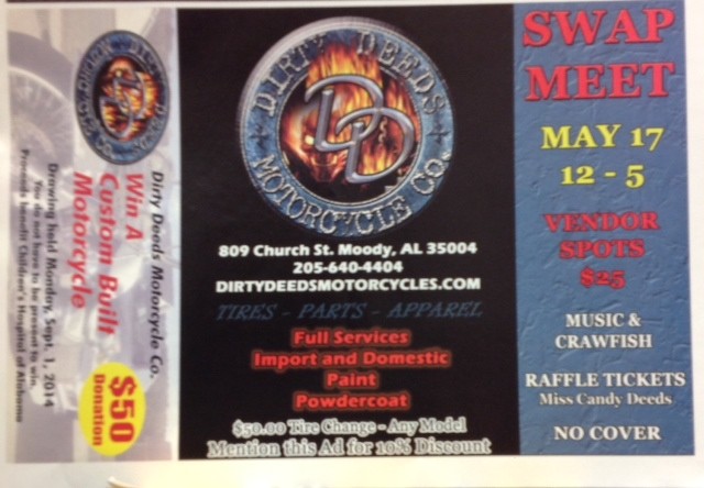 Dirty Deeds Motorcycles Swap Meet advertisement by Leeds Area Chamber of Commerce business support business networking events