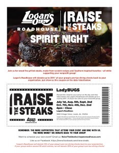 LadyBugs Spirit Night at Logans Roadhouse Leeds Alabama to raise money for scholarships