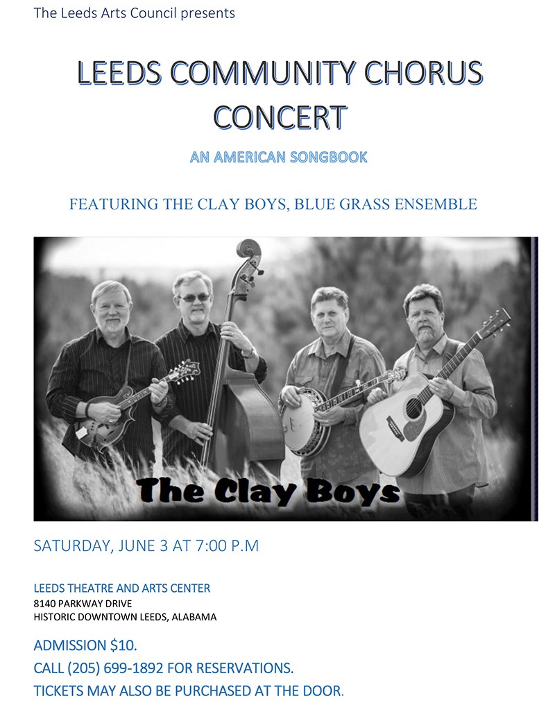 Leeds Arts Council presents Leeds Community Chorus Spring Concert 2017 with the Clay Boys