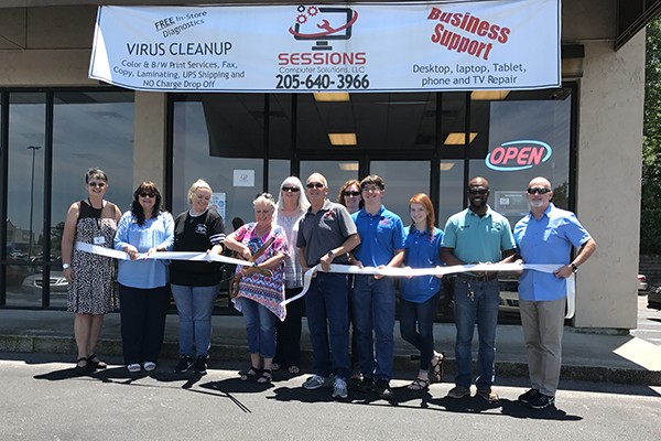 Sessions Computer Solutions, LLC Ribbon Cutting:  The City of Leeds and the Leeds Area Chamber of Commerce held a ribbon cutting at their new Leeds location. 