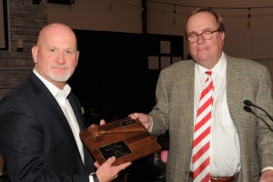 Outgoing and Incoming President of the Leeds Area Chamber of Commerce, Brad Pool (Farmer's Insurance)