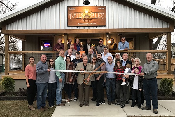 The Leeds Area Chamber of Commerce and the City of Leeds conducted a ribbon cutting at the new Rails & Ales in downtown Leeds on December 1, 2017.