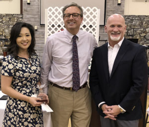 The Teacher of the Year award was presented to Leeds High School teacher, Kyoung Cox, by the Leeds Area Chamber of Commerce and sponsored by Goodwyn, Mills & Cawood.