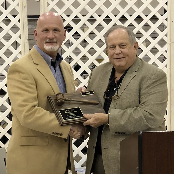 Mayor Miller made the presentation to Brad Pool as outgoing President in appreciation for his service of two years as chamber President. 