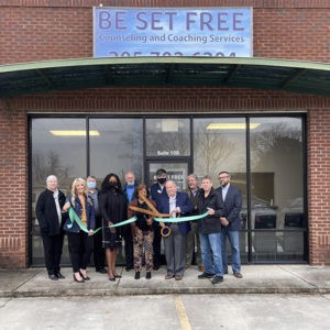 Leeds Area Chamber of Commerce and the City of Leeds performed a ribbon cutting ceremony today for Be Set Free, Inc. counseling service.