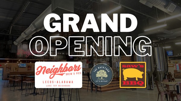 Grand Opening/Ribbon Cutting for Neighbors Brew & Pies/Saw's BBQ is scheduled for Thursday, April 1, 2021.  Leeds Area Chamber of Commerce