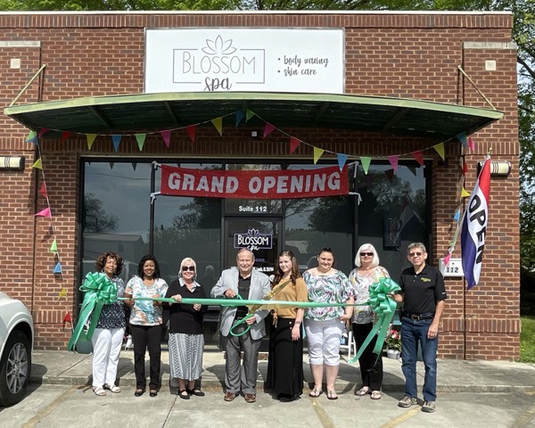 The Leeds Area Chamber of Commerce & the City of Leeds conducted a ribbon cutting to celebrate the new Blossom Spa located in historic Leeds