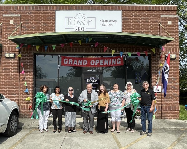 The Leeds Area Chamber of Commerce & the City of Leeds conducted a ribbon cutting to celebrate the new Blossom Spa located in historic Leeds