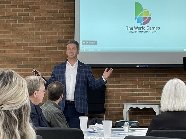 Leeds Area Chamber of Commerce had great crowd at the April luncheon last week.  Nick Sellers with The World Games 2022 was the guest speaker