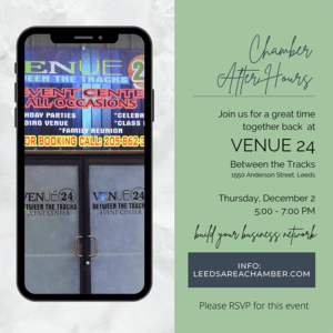 Leeds VENUE 24 Chamber After Hours | You are invited to VENUE 24 Between the Tracks for a Chamber After Hours Thursday, December 2 from 5-7p