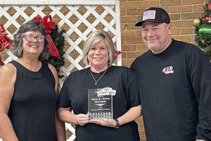 Christy and Christy McCombs - 2021 Civic Award with Immediate Past President Dona Bonnett