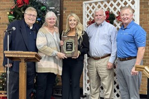 Business of the Year 2021 L-R: Bill Morris – Leeds Water Works Board & Chamber President, Sandra McGuire- Chamber Executive Director, Tiffiany Ward – Millennial Bank Manager, Brad Collins – Millennial Director and Chief Executive Officer and Tom Healan – Millennial Director and Chief Financial Officer.