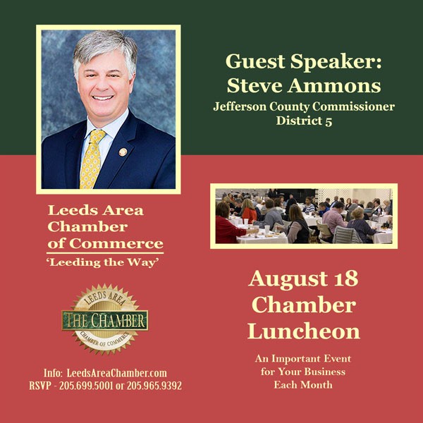 RSVP Now - August Chamber Luncheon with Guest Speaker Steve Ammons, Jefferson County Commissioner, District 5 | Leeds Area Chamber of Commerce