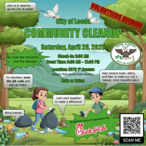 Sign Up Now for Leeds Earth Day Community Cleanup – April 26, 2025 - Join City of Leeds for Day of Service, Sustainability & Community Pride