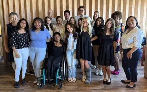 Leeds Area Chamber of Commerce High School Diplomat Kick-Off Lunch. Pictured are Diplomat Participants, LHS Career Coach, LACC Executive Director and Chamber Ambassador Volunteers Back row: Pat Shipp, Tyler Vandiver, Colton Moody and Ella Gallahar; Middle row: Ella Richerzhagen, Olivia Jackson, Molly Moore, Savannah Rhodes, Steicy Jimenez, and Ms. Catrice Thomas; Front: Dona Bonnett, Teresa Torres, Allison Alvarez, Jalicia Ellis, Scarlett Kirkland, Adilynn Brewer, Addy Bailey and Amy Lee.