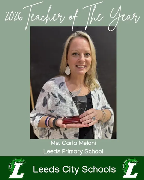 Carla Meloni Named 2026 Leeds Area Chamber Teacher of the Year | Meloni, an inclusion kindergarten teacher at Leeds Primary School, was