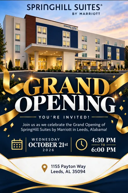 SpringHill Suites by Marriott Leeds Grand Opening - Ribbon Cutting | Leeds Area Chamber of Commerce is excited to celebrate the grand opening